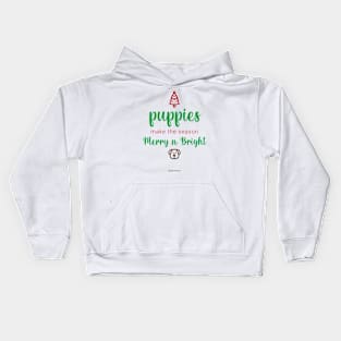 Puppies Make the Season Merry n Bright Kids Hoodie